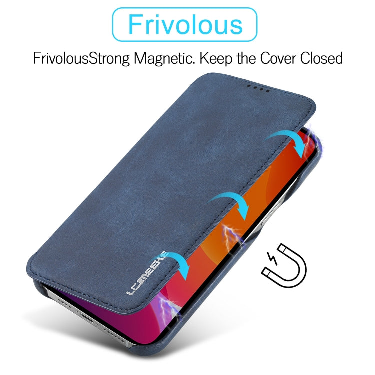 For iPhone 13 Pro LC.IMEEKE Hon Ancient Series Horizontal Flip Leather Case with Holder & Card Slot (Blue) - HoMEdemic™ 