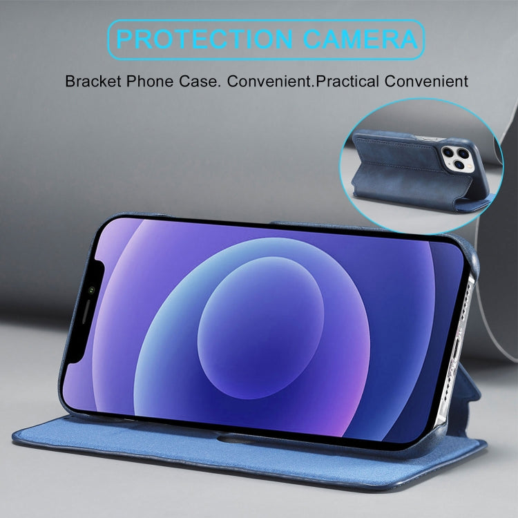 For iPhone 13 Pro LC.IMEEKE Hon Ancient Series Horizontal Flip Leather Case with Holder & Card Slot (Blue) - HoMEdemic™ 