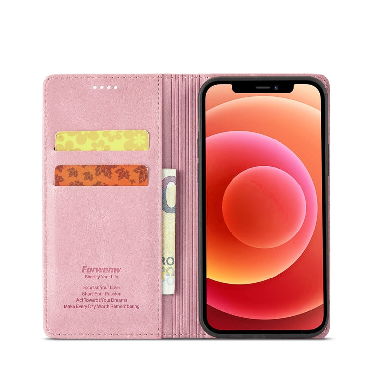 For iPhone 11 Pro Max Forwenw F2 Series Magnetic Horizontal Flip Leather Case with Holder & Card Slots & Wallet (Rose Gold) - HoMEdemic™ 