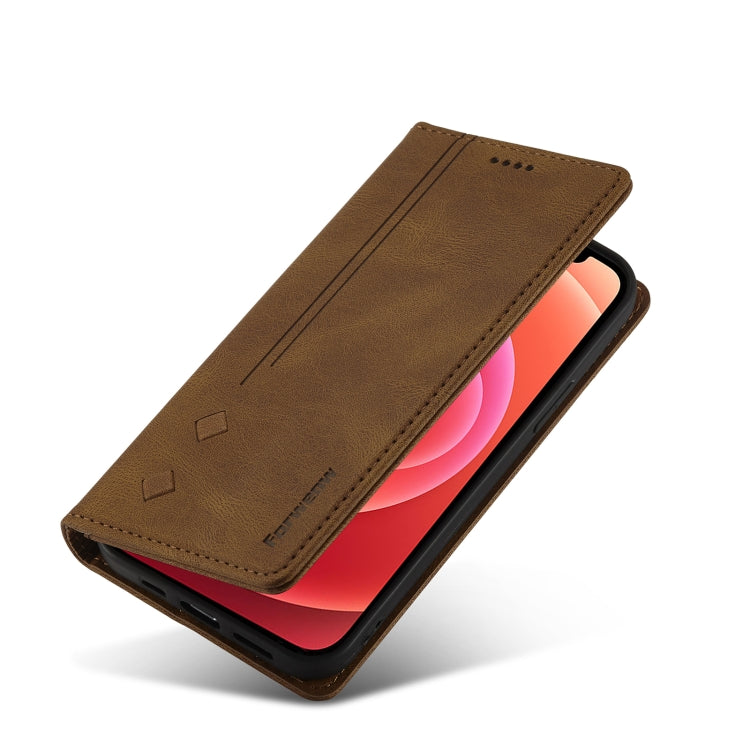 For iPhone 12 / 12 Pro Forwenw F2 Series Magnetic Horizontal Flip Leather Case with Holder & Card Slots & Wallet(Brown) - HoMEdemic™ 