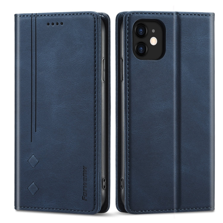 For iPhone 13 Forwenw F2 Series Magnetic Horizontal Flip Leather Case with Holder & Card Slots & Wallet(Blue) - HoMEdemic™ 