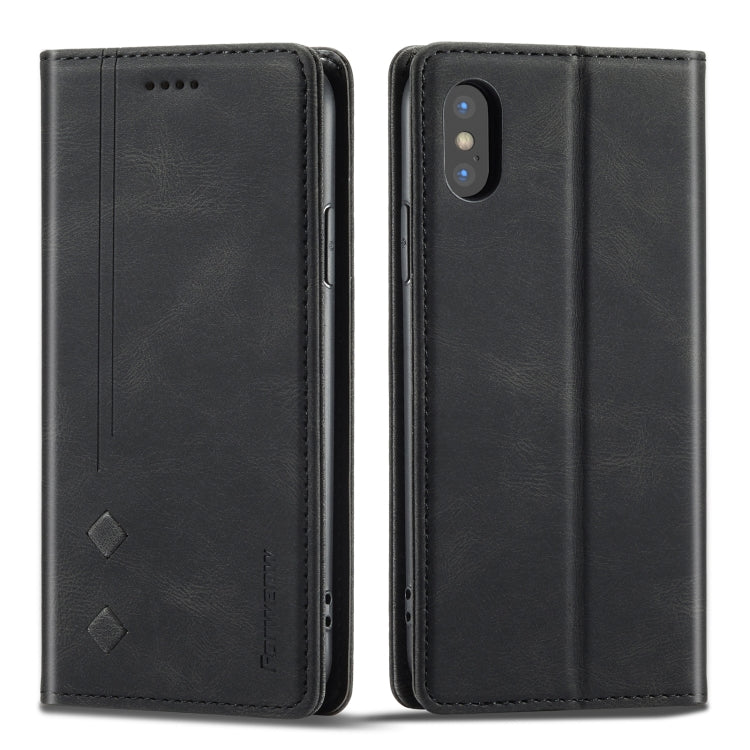 For iPhone X / XS Forwenw F2 Series Magnetic Horizontal Flip Leather Case with Holder & Card Slots & Wallet(Black) - HoMEdemic™ 