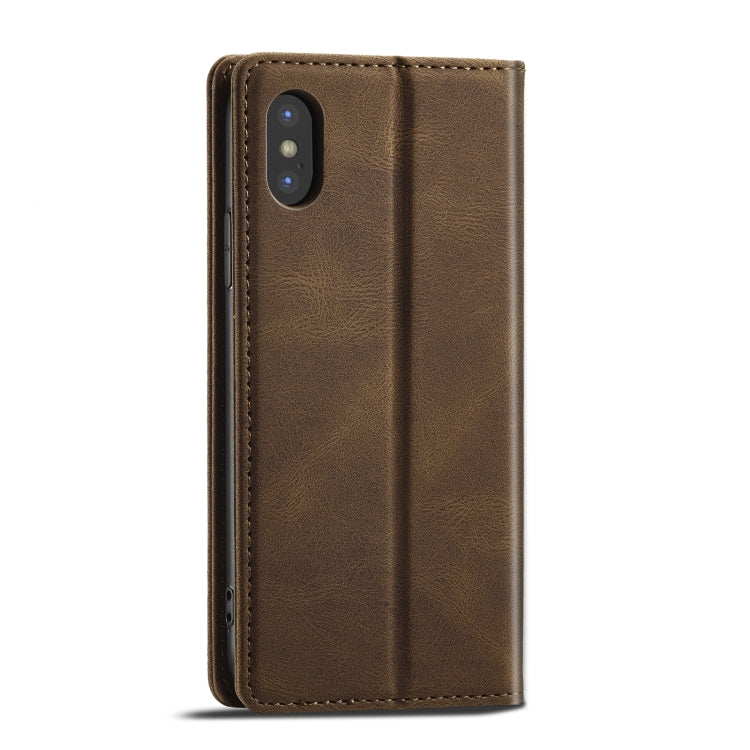For iPhone XR Forwenw F2 Series Magnetic Horizontal Flip Leather Case with Holder & Card Slots & Wallet(Brown) - HoMEdemic™ 