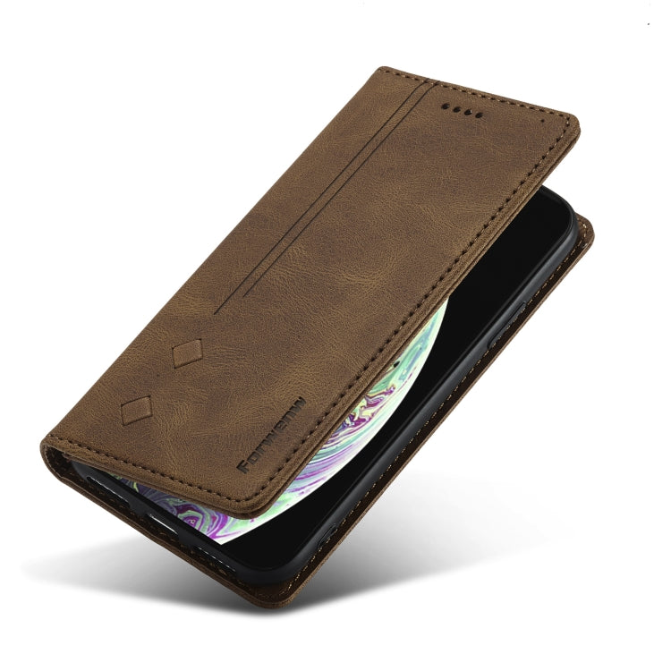 For iPhone XR Forwenw F2 Series Magnetic Horizontal Flip Leather Case with Holder & Card Slots & Wallet(Brown) - HoMEdemic™ 