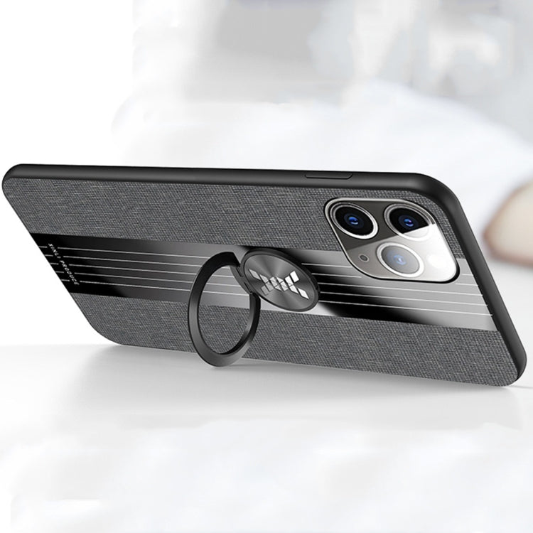For iPhone 11 XINLI Stitching Cloth Textue Shockproof TPU Protective Case with Ring Holder(Black) - HoMEdemic™ 