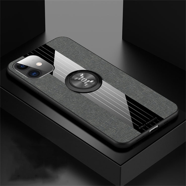 For iPhone 11 XINLI Stitching Cloth Textue Shockproof TPU Protective Case with Ring Holder(Grey) - HoMEdemic™ 