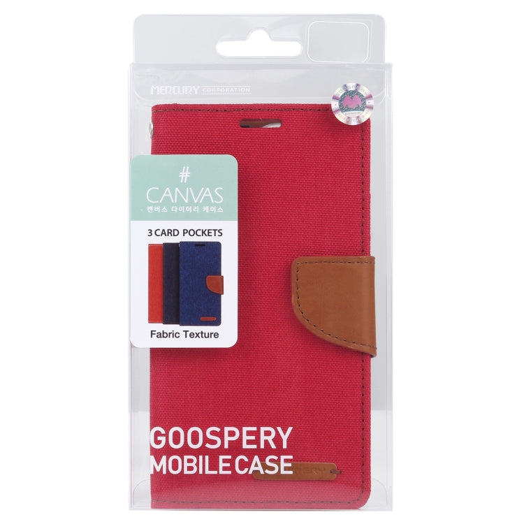 For iPhone 13 GOOSPERY CANVAS DIARY Canvas Texture Horizontal Flip PU Leather Case with Holder & Card Slots & Wallet(Red) - HoMEdemic™ 