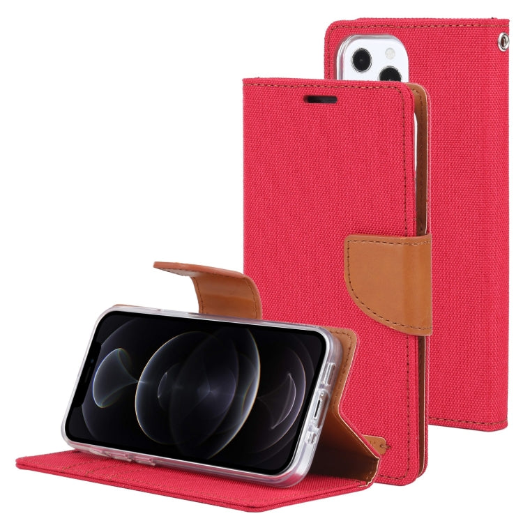For iPhone 13 Pro GOOSPERY CANVAS DIARY Canvas Texture Horizontal Flip PU Leather Case with Holder & Card Slots & Wallet (Red) - HoMEdemic™ 