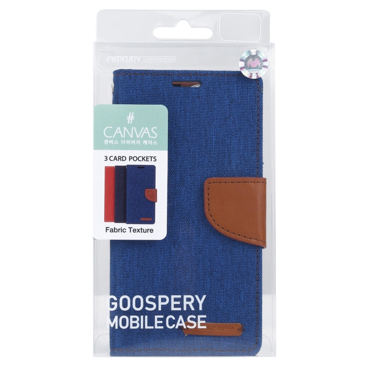 For iPhone 13 Pro GOOSPERY CANVAS DIARY Canvas Texture Horizontal Flip PU Leather Case with Holder & Card Slots & Wallet (Blue) - HoMEdemic™ 