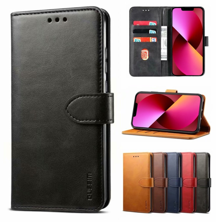 For iPhone 13 GUSSIM Business Style Horizontal Flip Leather Case with Holder & Card Slots & Wallet(Black) - HoMEdemic™ 