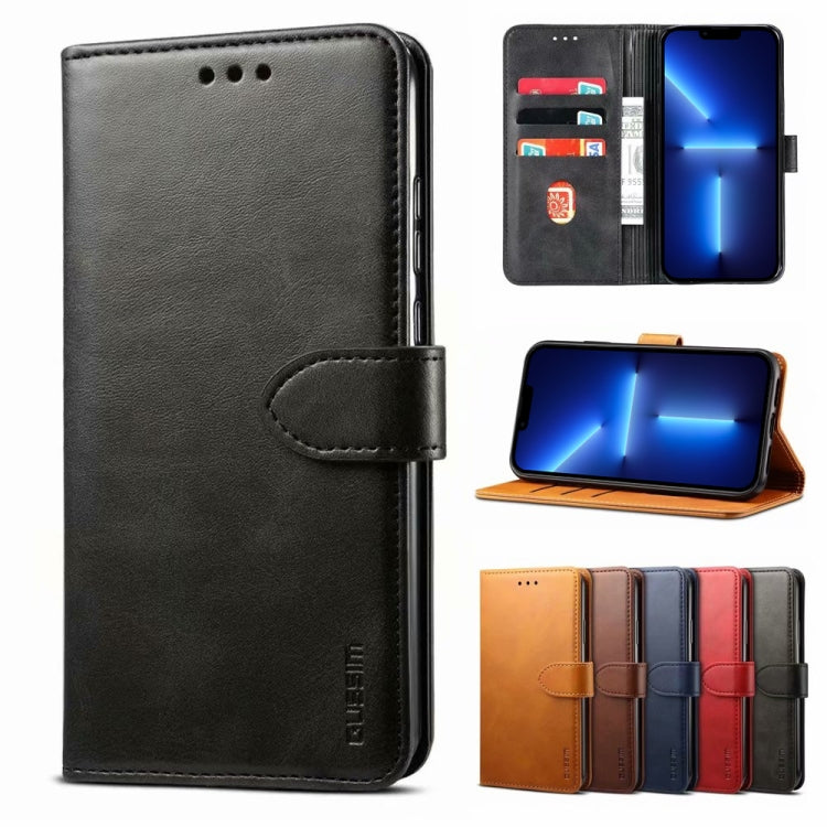 For iPhone 13 Pro GUSSIM Business Style Horizontal Flip Leather Case with Holder & Card Slots & Wallet (Black) - HoMEdemic™ 