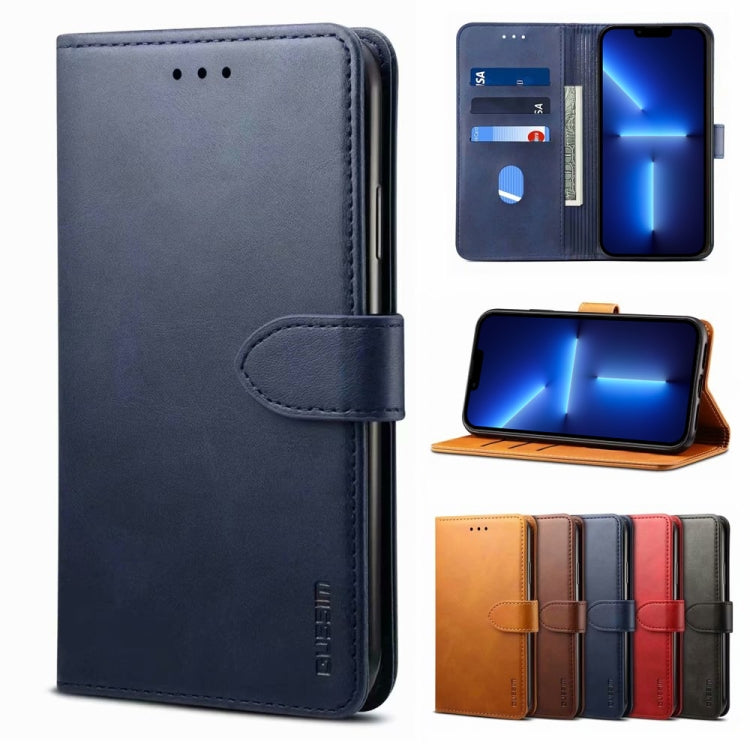 For iPhone 13 Pro GUSSIM Business Style Horizontal Flip Leather Case with Holder & Card Slots & Wallet (Blue) - HoMEdemic™ 