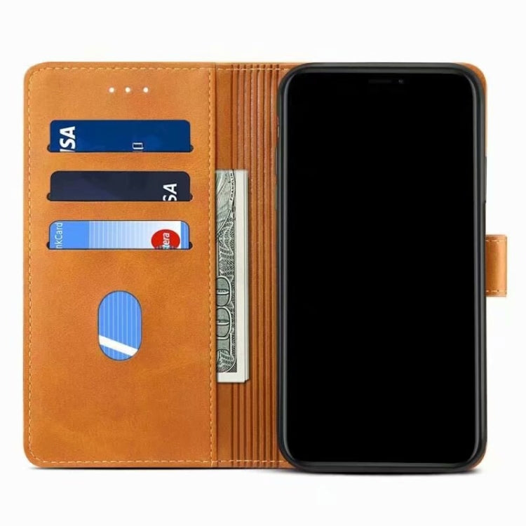 For iPhone 13 Pro GUSSIM Business Style Horizontal Flip Leather Case with Holder & Card Slots & Wallet (Khaki) - HoMEdemic™ 