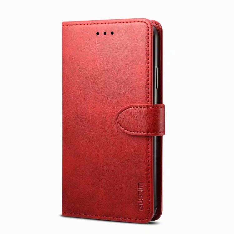 For iPhone 13 Pro Max GUSSIM Business Style Horizontal Flip Leather Case with Holder & Card Slots & Wallet (Red) - HoMEdemic™ 