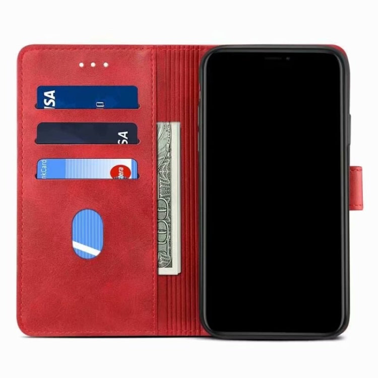 For iPhone 13 Pro Max GUSSIM Business Style Horizontal Flip Leather Case with Holder & Card Slots & Wallet (Red) - HoMEdemic™ 