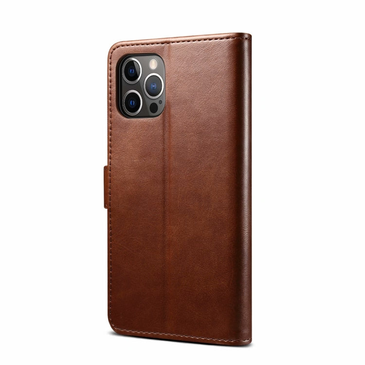 For iPhone 13 Pro Max GUSSIM Business Style Horizontal Flip Leather Case with Holder & Card Slots & Wallet (Brown) - HoMEdemic™ 