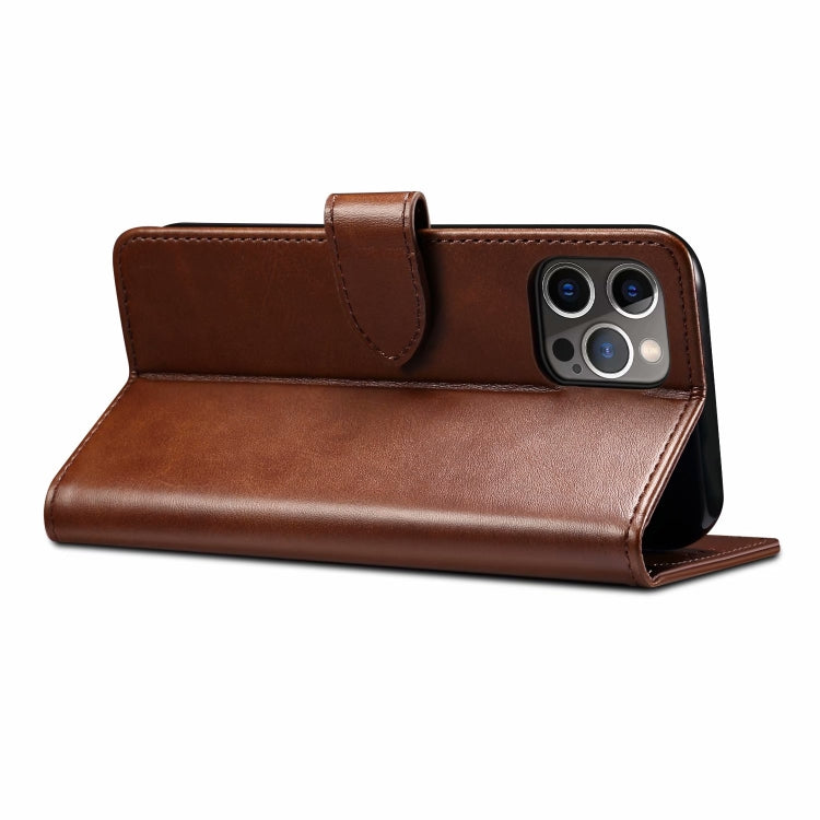For iPhone 13 Pro Max GUSSIM Business Style Horizontal Flip Leather Case with Holder & Card Slots & Wallet (Brown) - HoMEdemic™ 
