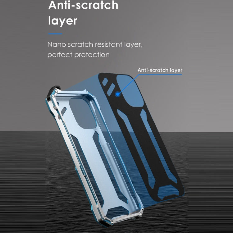 For iPhone 13 mini R-JUST Shockproof Armor Metal Protective Case (Blue) - HoMEdemic™ 