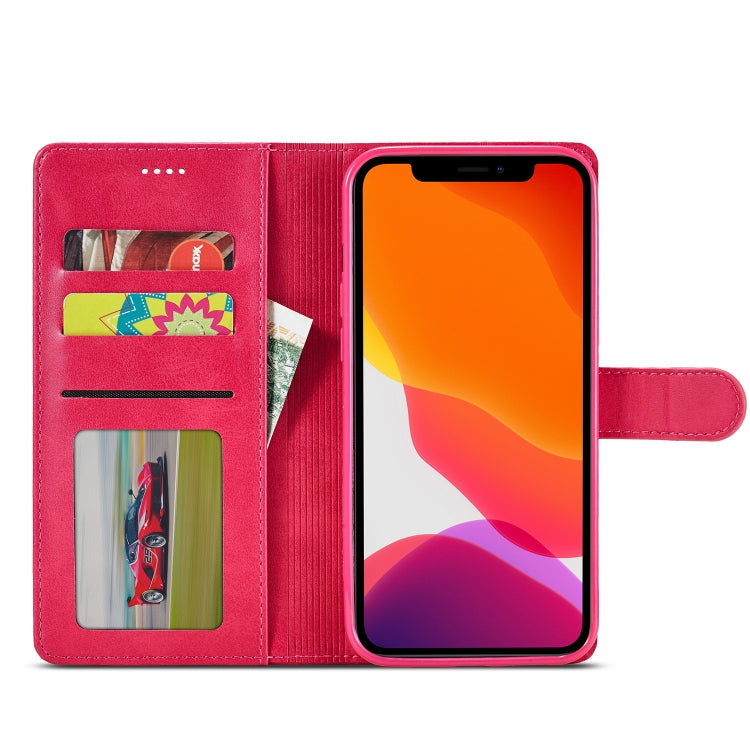 For iPhone 13 mini LC.IMEEKE Calf Texture Horizontal Flip Leather Case with Holder & Card Slots & Wallet (Red) - HoMEdemic™ 