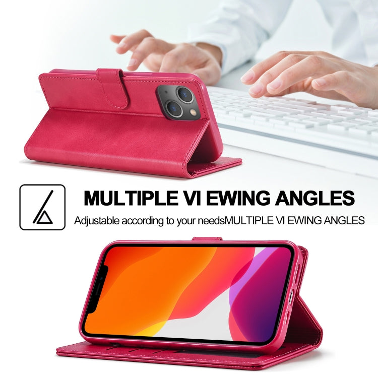 For iPhone 13 mini LC.IMEEKE Calf Texture Horizontal Flip Leather Case with Holder & Card Slots & Wallet (Red) - HoMEdemic™ 