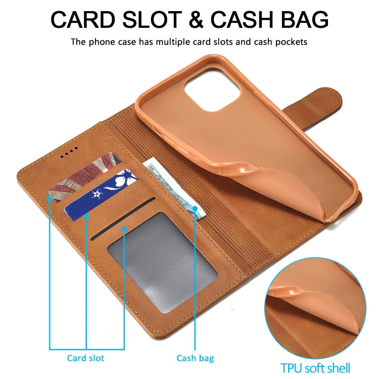 For iPhone 13 mini LC.IMEEKE Calf Texture Horizontal Flip Leather Case with Holder & Card Slots & Wallet (Yellow) - HoMEdemic™ 