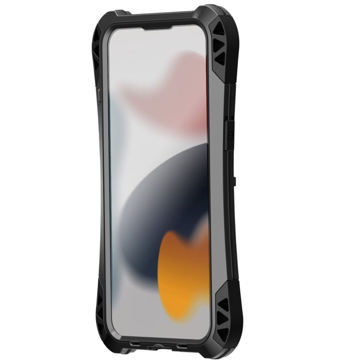 For iPhone 13 mini R-JUST AMIRA Shockproof Dustproof Waterproof Metal Protective Case (Black) - HoMEdemic™ 