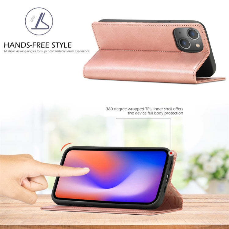For iPhone 13 mini LC.IMEEKE Strong Magnetic PU + Matte TPU Horizontal Flip Leather Case with Holder & Card Slots & Wallet (Rose Gold) - HoMEdemic™ 