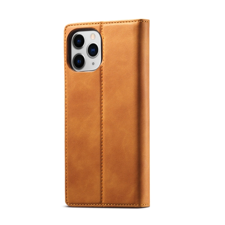 For iPhone 13 mini LC.IMEEKE Strong Magnetic PU + Matte TPU Horizontal Flip Leather Case with Holder & Card Slots & Wallet (Brown) - HoMEdemic™ 