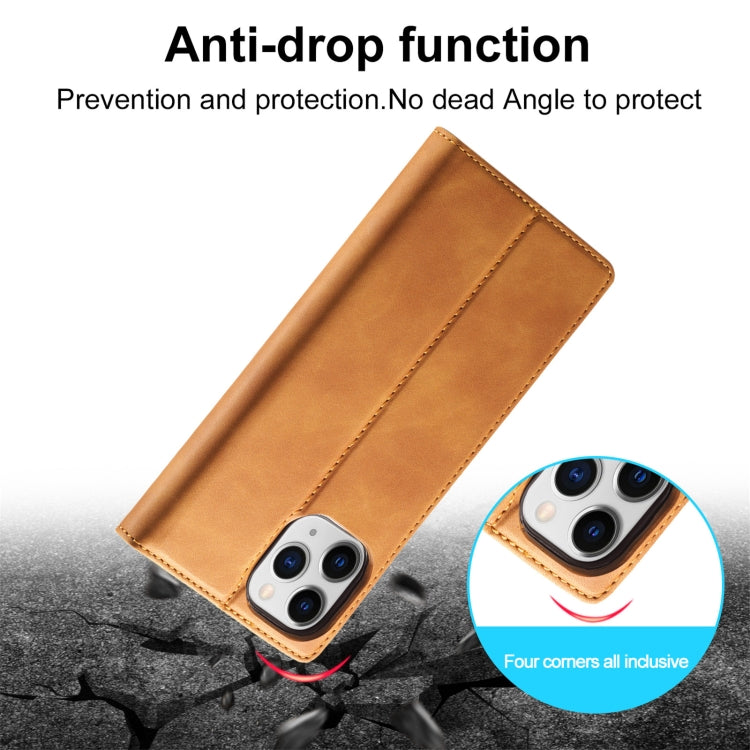 For iPhone 13 mini LC.IMEEKE Strong Magnetic PU + Matte TPU Horizontal Flip Leather Case with Holder & Card Slots & Wallet (Brown) - HoMEdemic™ 