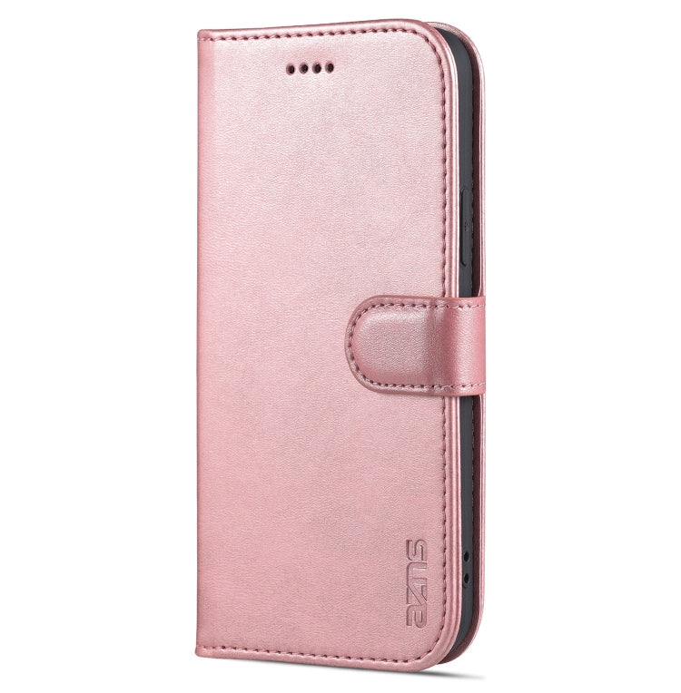 For iPhone 13 AZNS Skin Feel Calf Texture Horizontal Flip Leather Case with Card Slots & Holder & Wallet(Rose Gold) - HoMEdemic™ 