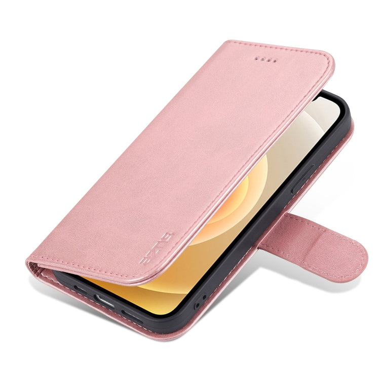 For iPhone 13 AZNS Skin Feel Calf Texture Horizontal Flip Leather Case with Card Slots & Holder & Wallet(Rose Gold) - HoMEdemic™ 