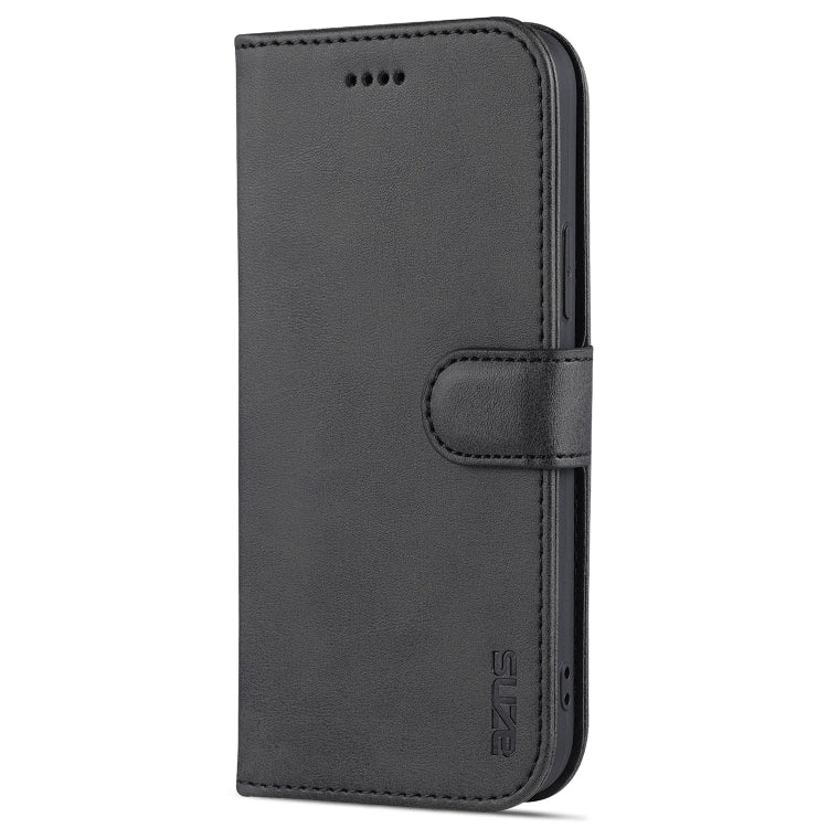 For iPhone 13 AZNS Skin Feel Calf Texture Horizontal Flip Leather Case with Card Slots & Holder & Wallet(Black) - HoMEdemic™ 