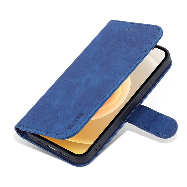 For iPhone 13 AZNS Skin Feel Calf Texture Horizontal Flip Leather Case with Card Slots & Holder & Wallet(Blue) - HoMEdemic™ 