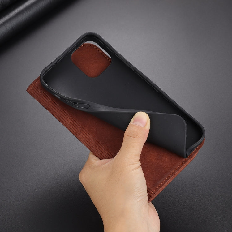 For iPhone 13 mini AZNS Skin Feel Calf Texture Horizontal Flip Leather Case with Card Slots & Holder & Wallet (Red) - HoMEdemic™ 