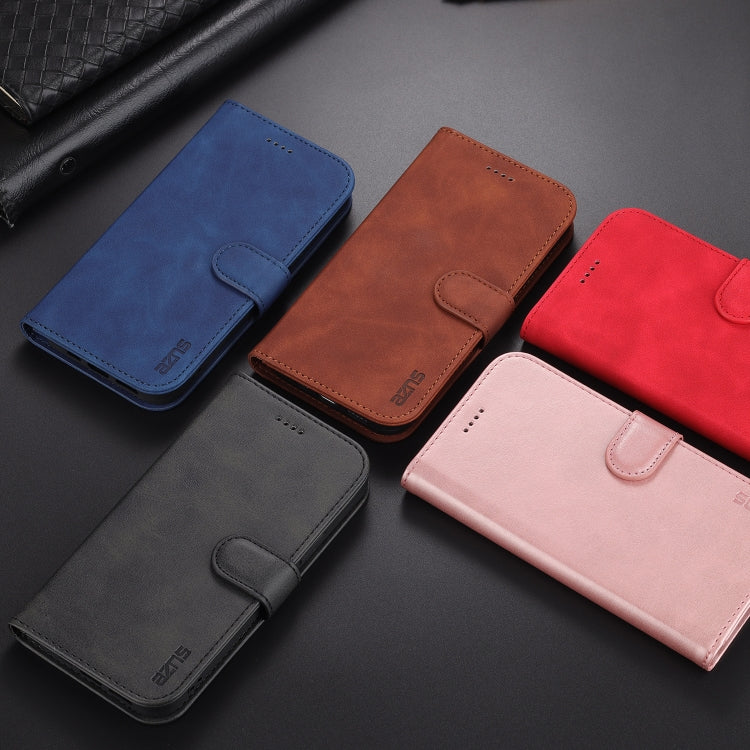 For iPhone 13 mini AZNS Skin Feel Calf Texture Horizontal Flip Leather Case with Card Slots & Holder & Wallet (Red) - HoMEdemic™ 