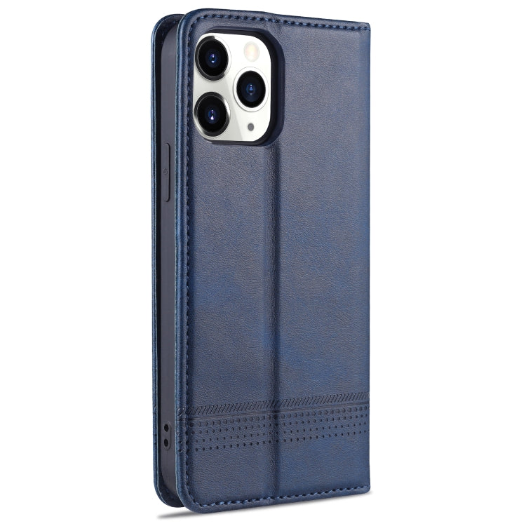 For iPhone 13 AZNS Magnetic Calf Texture Horizontal Flip Leather Case with Card Slots & Holder & Wallet(Dark Blue) - HoMEdemic™ 