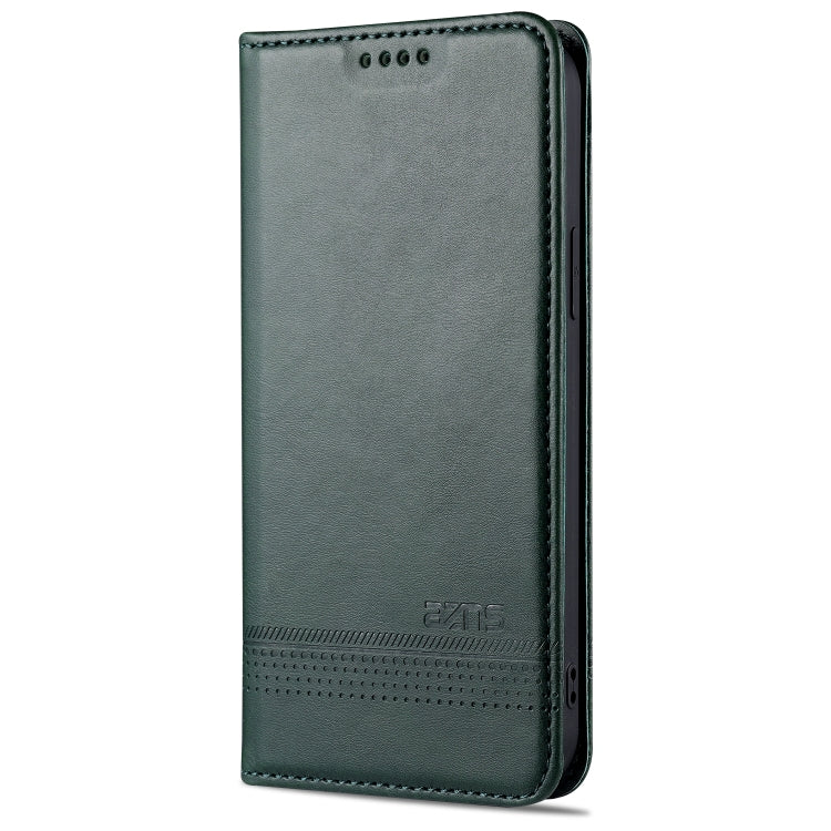For iPhone 13 AZNS Magnetic Calf Texture Horizontal Flip Leather Case with Card Slots & Holder & Wallet(Dark Green) - HoMEdemic™ 