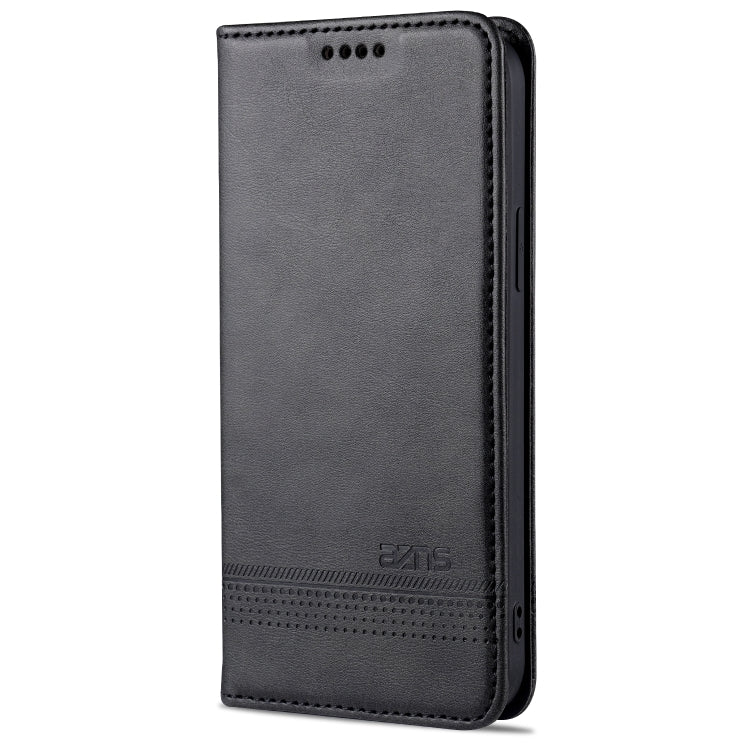 For iPhone 13 AZNS Magnetic Calf Texture Horizontal Flip Leather Case with Card Slots & Holder & Wallet(Black) - HoMEdemic™ 
