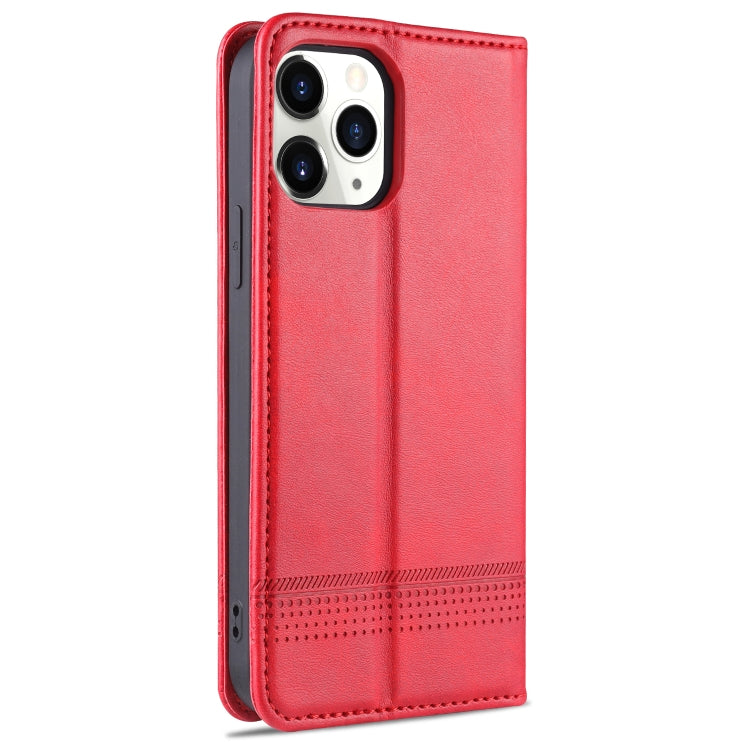 For iPhone 13 AZNS Magnetic Calf Texture Horizontal Flip Leather Case with Card Slots & Holder & Wallet(Red) - HoMEdemic™ 