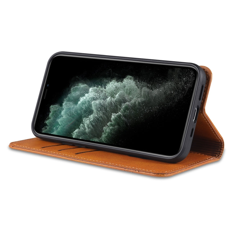 For iPhone 13 AZNS Magnetic Calf Texture Horizontal Flip Leather Case with Card Slots & Holder & Wallet(Dark Green) - HoMEdemic™ 