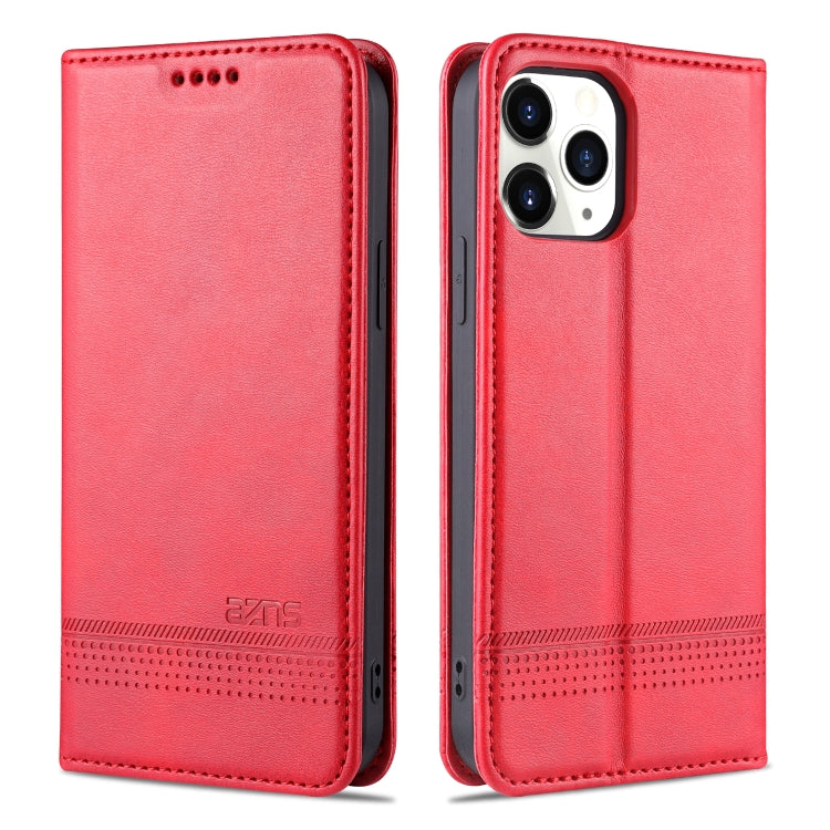 For iPhone 13 Pro AZNS Magnetic Calf Texture Horizontal Flip Leather Case with Card Slots & Holder & Wallet (Red) - HoMEdemic™ 
