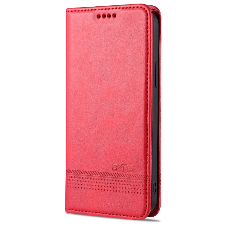 For iPhone 13 Pro AZNS Magnetic Calf Texture Horizontal Flip Leather Case with Card Slots & Holder & Wallet (Red) - HoMEdemic™ 