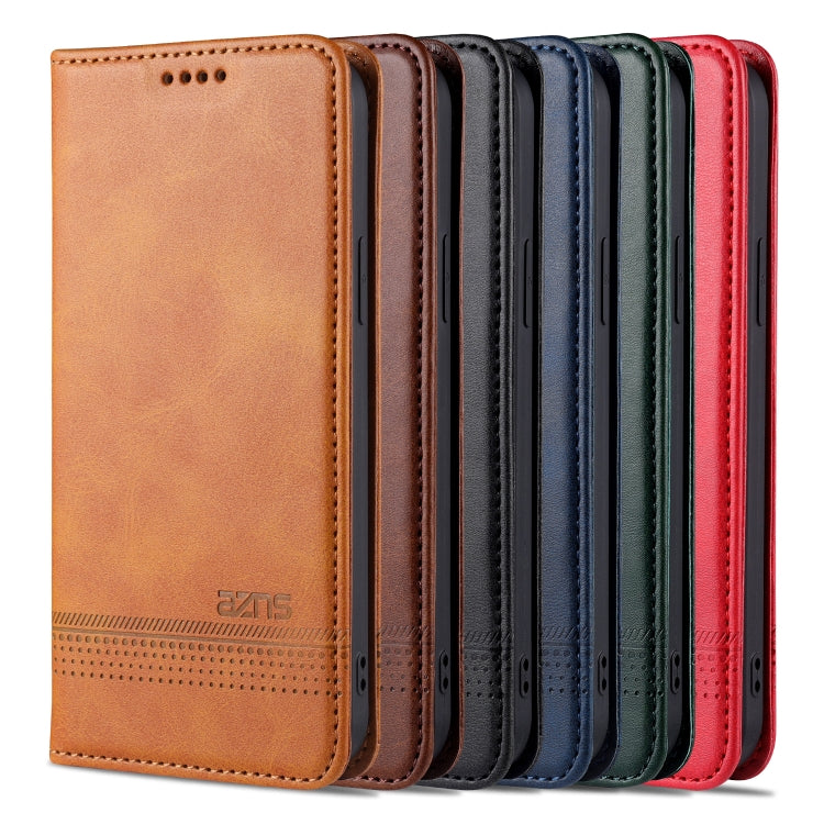 For iPhone 13 Pro AZNS Magnetic Calf Texture Horizontal Flip Leather Case with Card Slots & Holder & Wallet (Red) - HoMEdemic™ 
