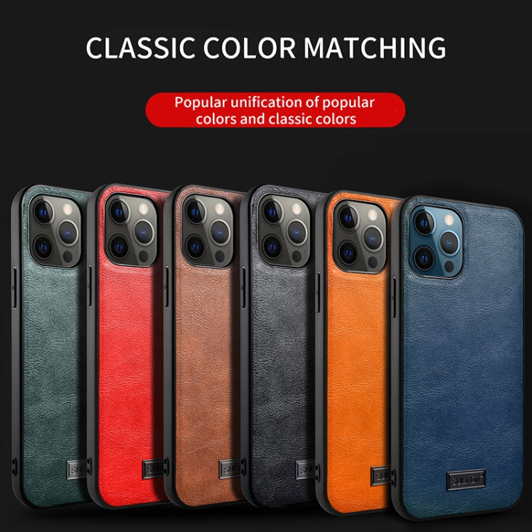 For iPhone 13 mini SULADA Shockproof TPU + Handmade Leather Protective Case (Blue) - HoMEdemic™ 
