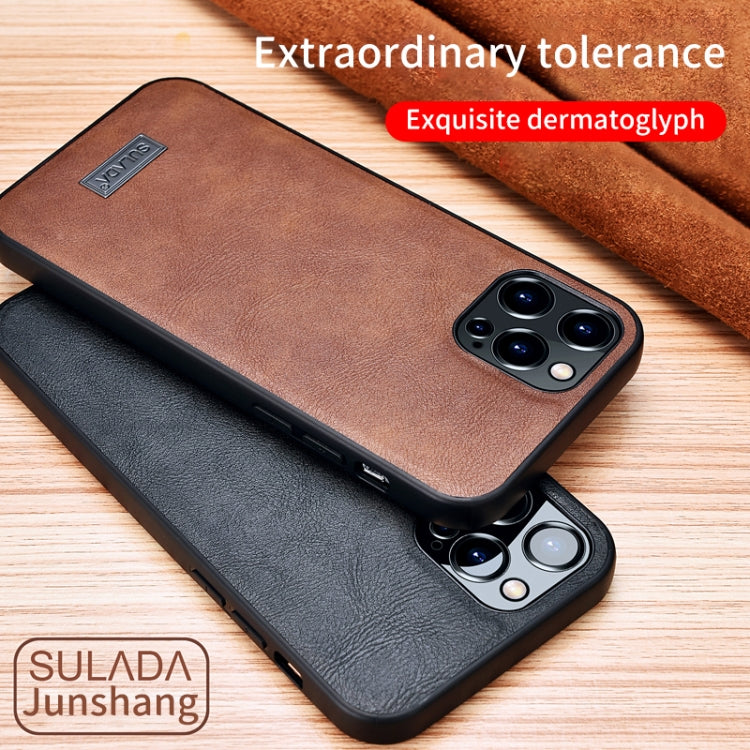 For iPhone 13 mini SULADA Shockproof TPU + Handmade Leather Protective Case (Orange) - HoMEdemic™ 