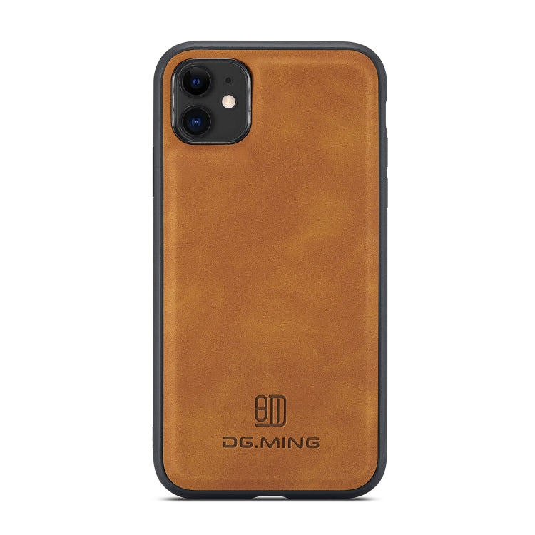 DG.MING M1 Series 3-Fold Multi Card Wallet  Back Cover Shockproof Case with Holder Function For iPhone 11(Brown) - HoMEdemic™ 