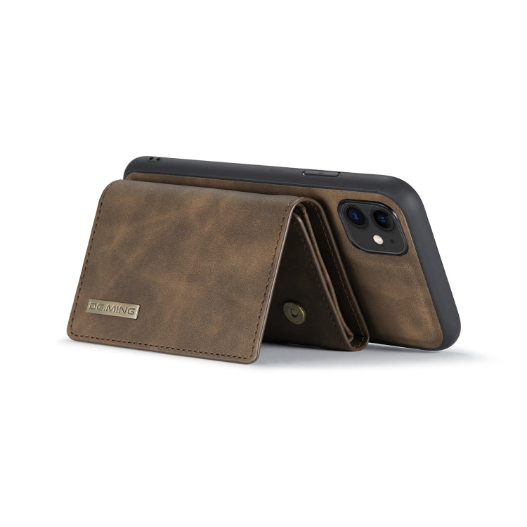 DG.MING M1 Series 3-Fold Multi Card Wallet  Back Cover Shockproof Case with Holder Function For iPhone 11(Coffee) - HoMEdemic™ 