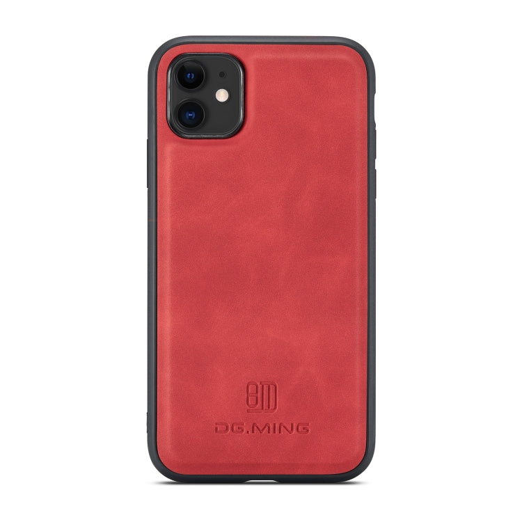 DG.MING M1 Series 3-Fold Multi Card Wallet  Back Cover Shockproof Case with Holder Function For iPhone 11(Red) - HoMEdemic™ 