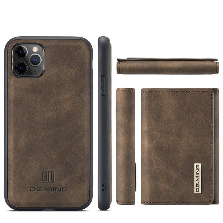 DG.MING M1 Series 3-Fold Multi Card Wallet  Back Cover Shockproof Case with Holder Function For iPhone 11 Pro(Coffee) - HoMEdemic™ 