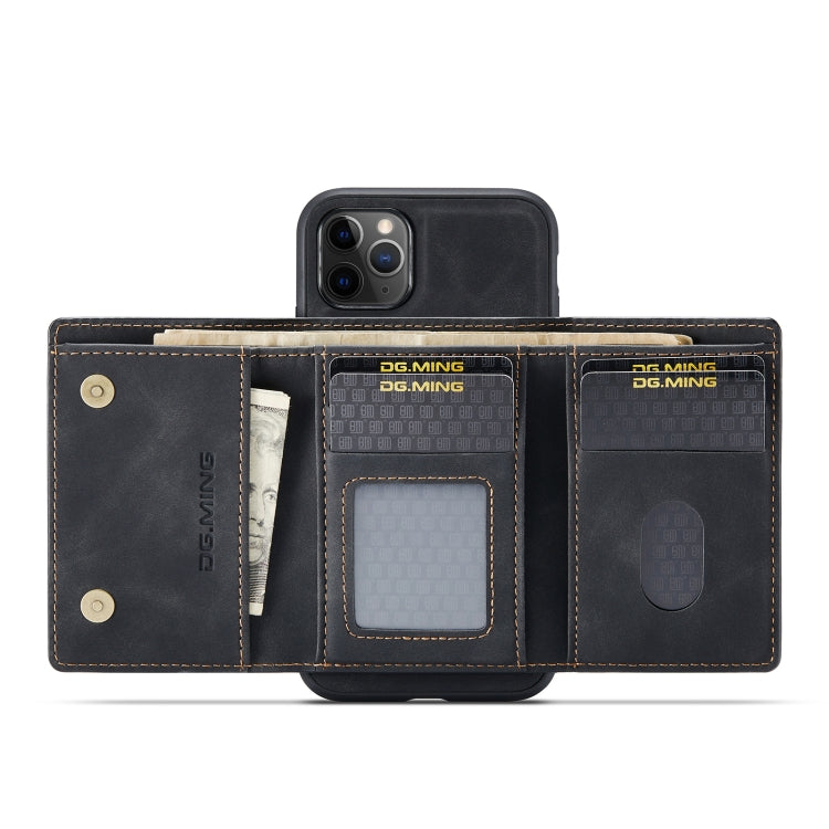 DG.MING M1 Series 3-Fold Multi Card Wallet  Back Cover Shockproof Case with Holder Function For iPhone 11 Pro Max(Black) - HoMEdemic™ 